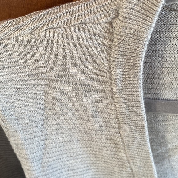 Women’s large gray ribbed cotton button up cardigan sweater - Picture 3 of 3